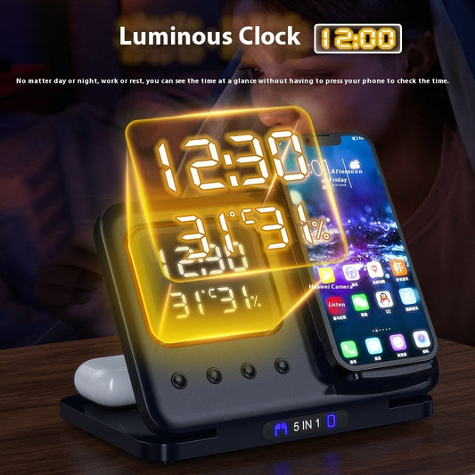 5 In1 LED 15W Wireless Chargers Stand
